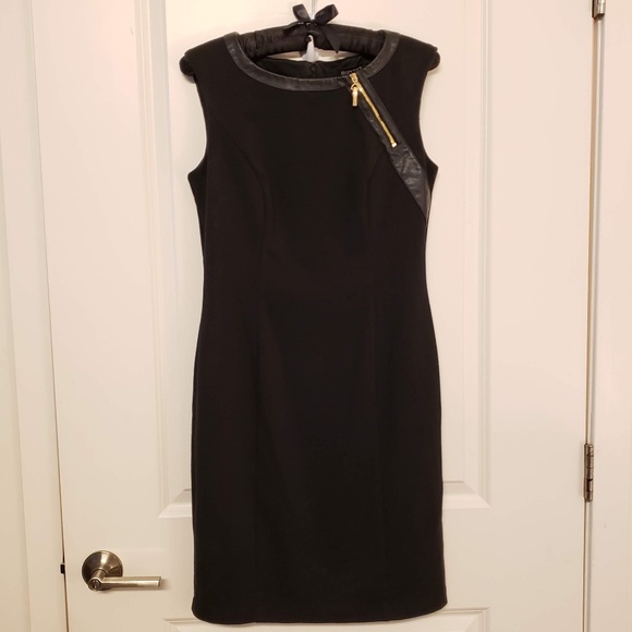 Ellen Tracy Dresses & Skirts - Ellen Tracy Black Dress with Faux Leather Trim